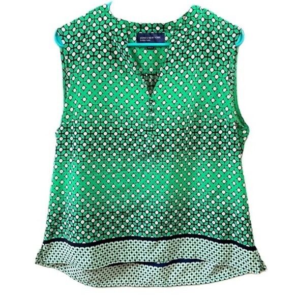 Jones of New York Sleeveless‎ Geometric Pattern Top Size Large - Picture 1 of 10